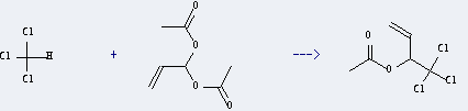 Acrolein diacetate can react with trichloromethanebe to get O-Acetyl-4,4,4-trichlor-buten-(1)-ol-(3)